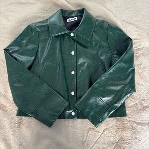 Women's Dark Green Leather Jacket